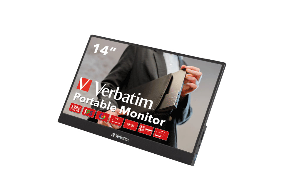 Verbatim PM-14 Moniteur Portable 14 pouces IPS Full HD 1920 x 1080 HDMI USB-C