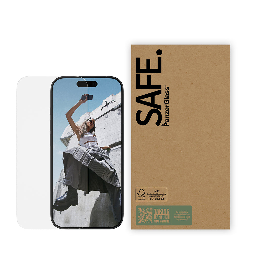 PanzerGlass SAFE. by ® Screen Protector iPhone 17 | iPhone 17 Pro | iPhone 16 Pro | Ultra-Wide Fit | Bulk Protection d'écran transparent Apple 10 pièce(s)