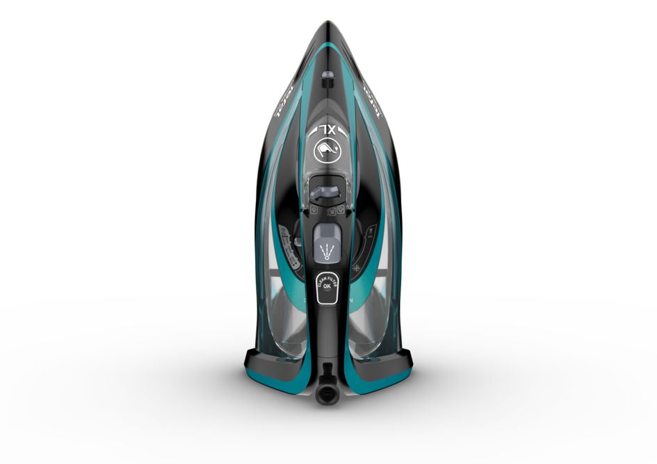 Tefal Ultimate Pure FV9844 Fer à repasser à sec ou à vapeur Semelle Durilium autonettoyante 3200 W Noir, Bleu