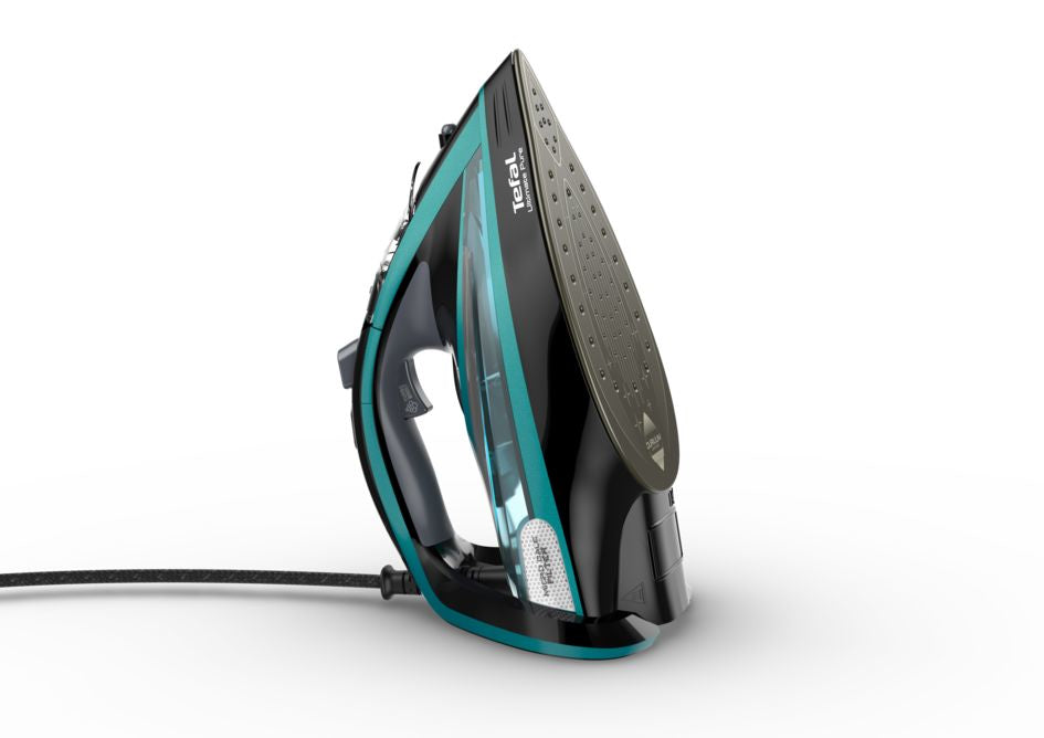 Tefal Ultimate Pure FV9844 Fer à repasser à sec ou à vapeur Semelle Durilium autonettoyante 3200 W Noir, Bleu
