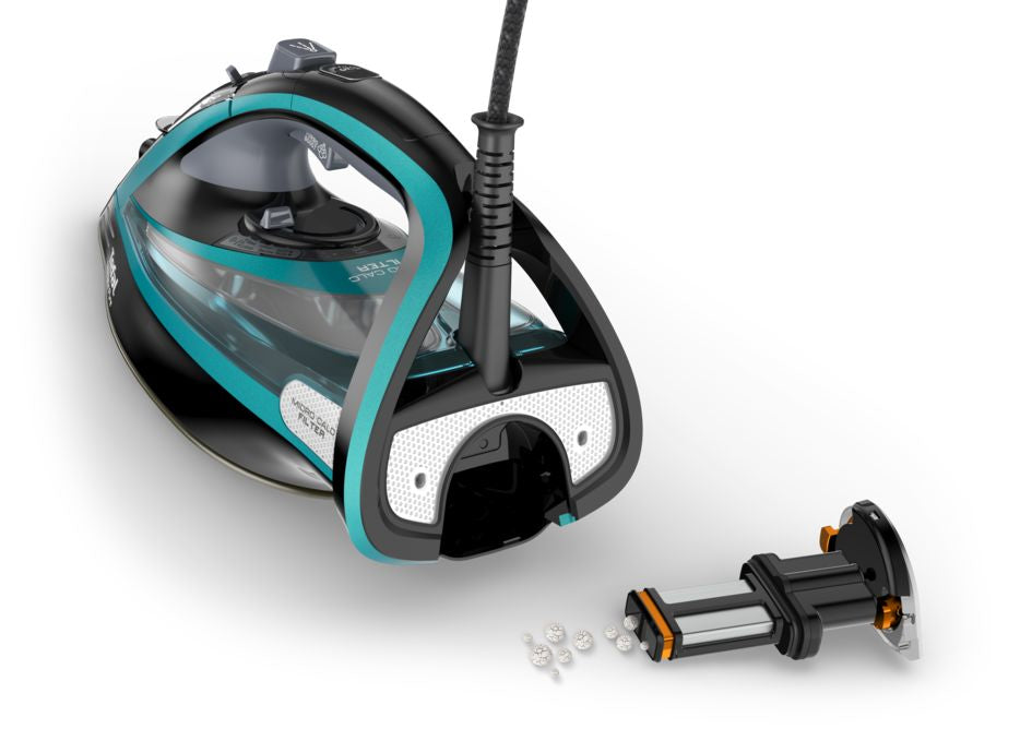 Tefal Ultimate Pure FV9844 Fer à repasser à sec ou à vapeur Semelle Durilium autonettoyante 3200 W Noir, Bleu