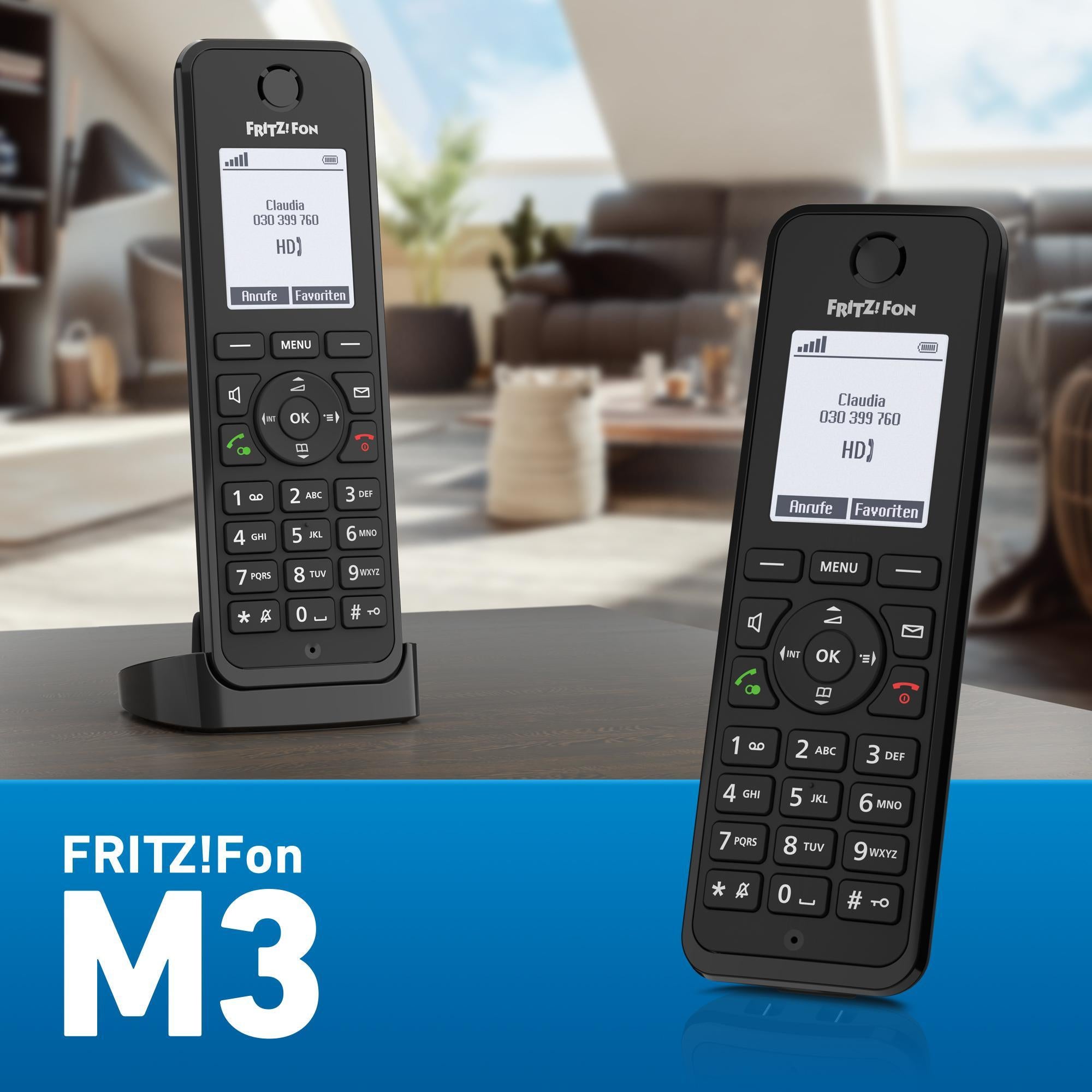 Fon M3 Téléphone DECT Identification de l'appelant Noir