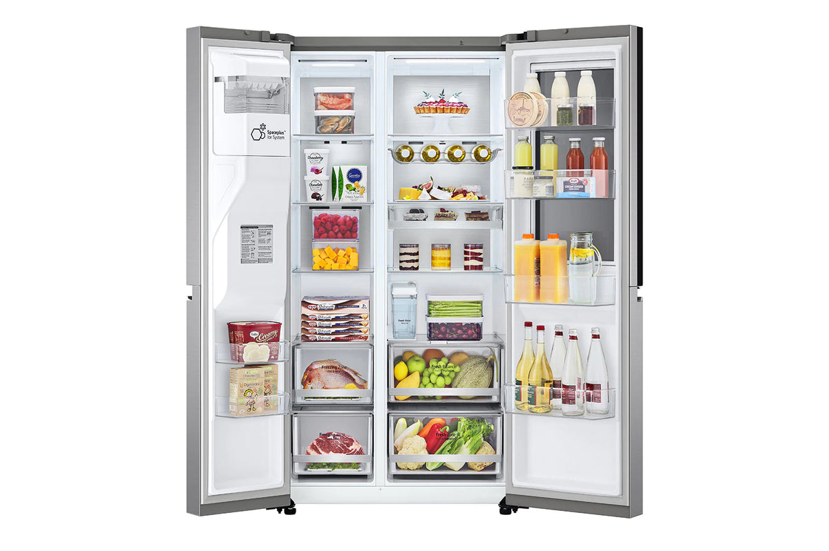 LG InstaView GSXV91PZAE frigo américain Pose libre 635 L Noir, Acier inoxydable