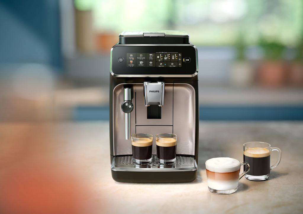 Philips Série 3300 SilentBrew Noir / Gris perle EP3324/40 Machine expresso broyeur, 5 boissons, mousseur lait
