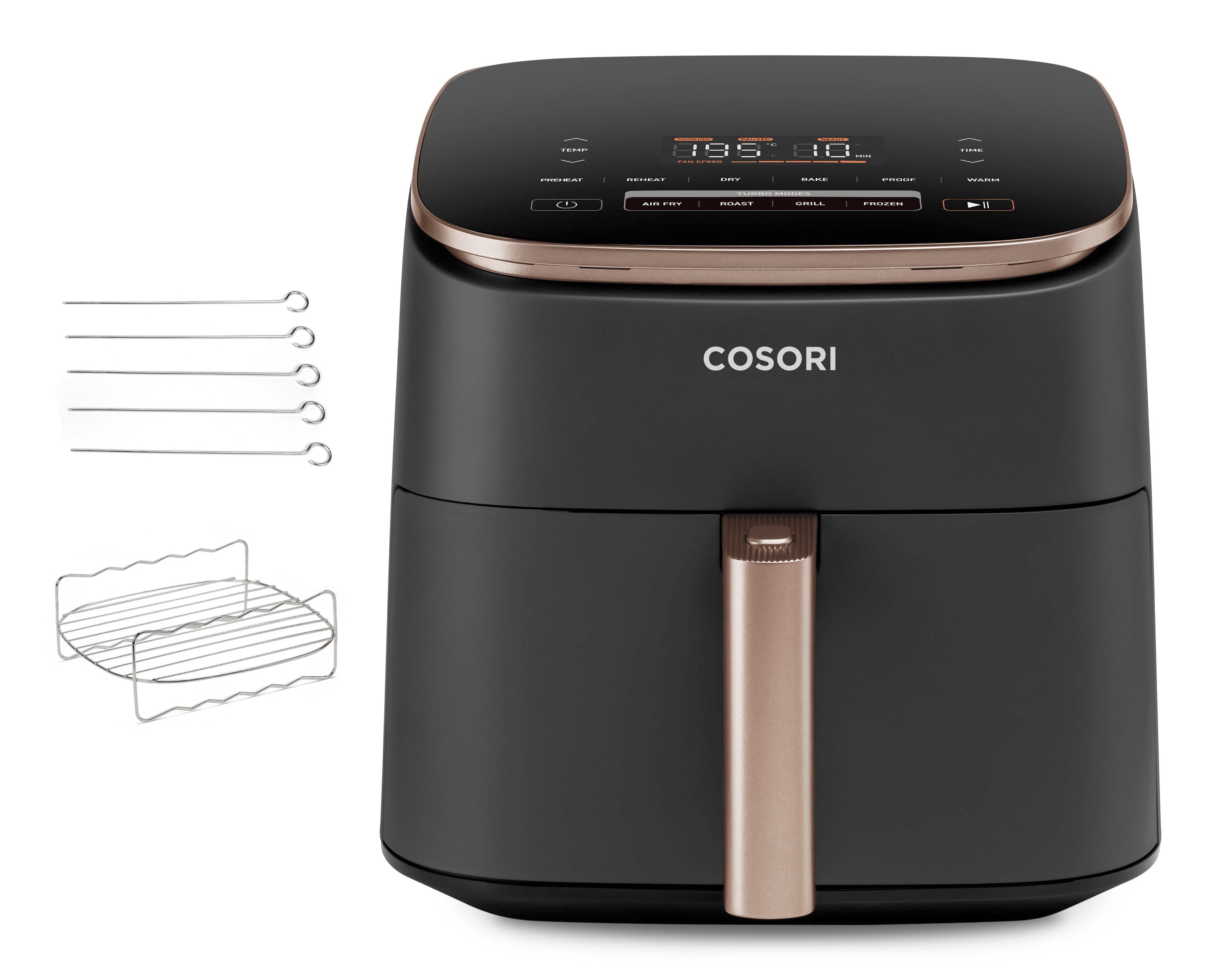Cosori Turbo Blaze Chef Edition Unique 6 L Autonome 1725 W Friteuse d’air chaud Noir, Rose doré