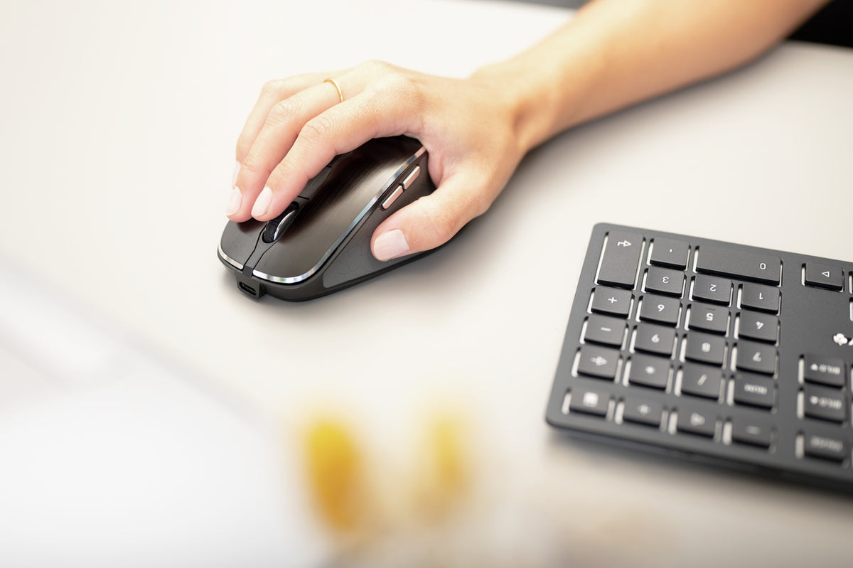 CHERRY DW 9500 SLIM clavier Souris incluse Universel RF sans fil + Bluetooth QWERTY Nordique Noir, Gris