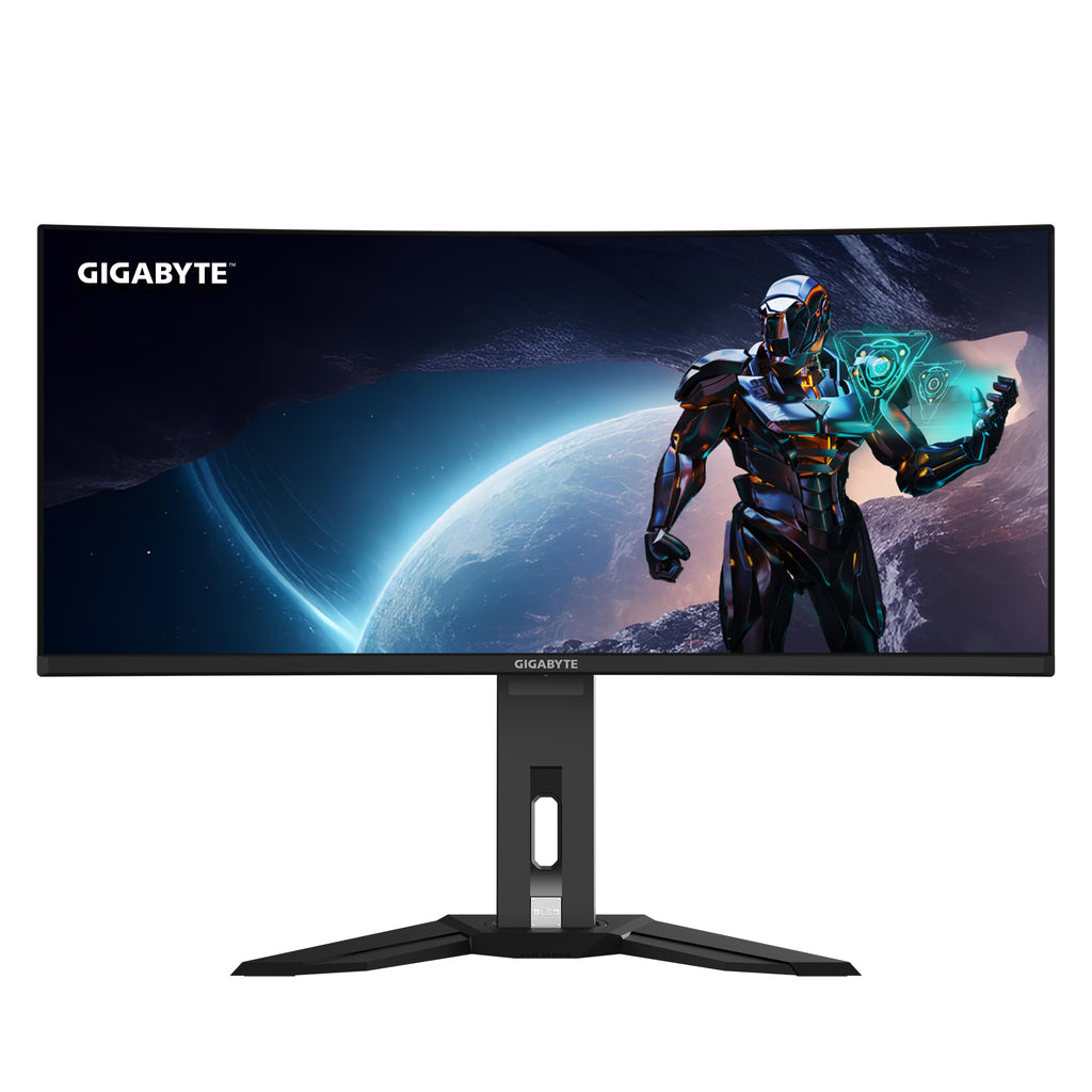 GIGABYTE Moniteur de jeu courbé OLED WQHD MO34WQC2 de 34" - 3440 x 1440, 240Hz, 0.03ms, KVM, 250 cd/m², FreeSync Premium Pro, DisplayHDR True Black 400, HDMI 2.1, Displayport 1.4