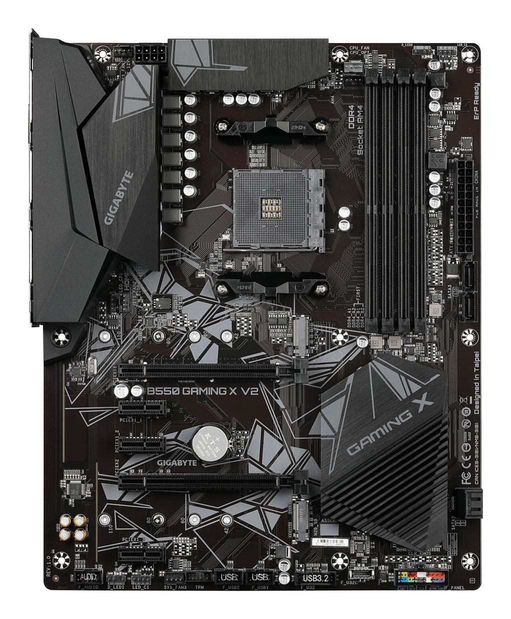 GIGABYTE B550 Gaming X V2 Carte mère - Processeurs AMD Ryzen 5000, VRM 10+3 phases, jusqu'à 4733 MHz DDR4, 1xPCIe 4.0 + 