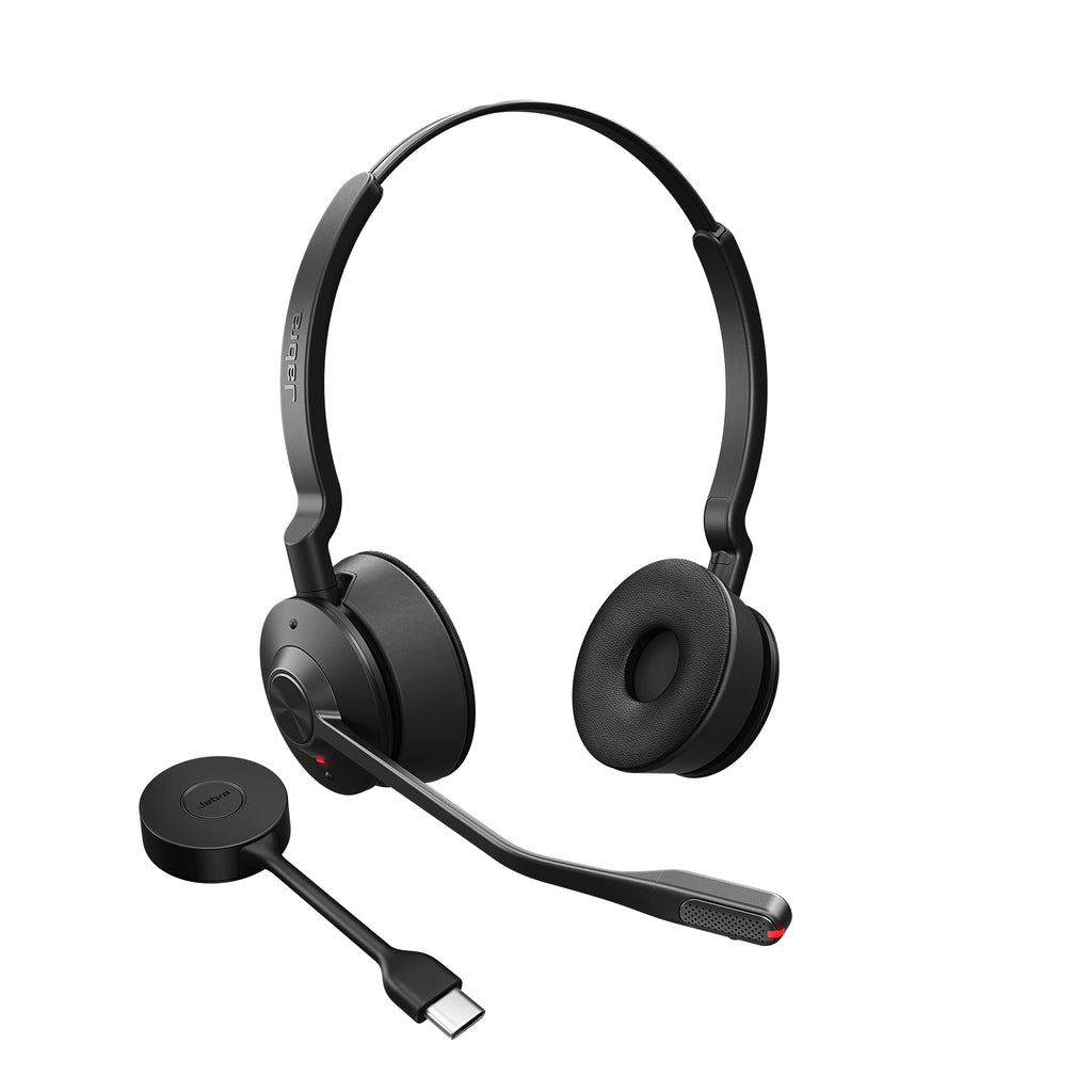 Jabra Engage 55 MS Stereo Casque Sans Fil pour Bureau et Centre d'appels, USB Type-A, Noir