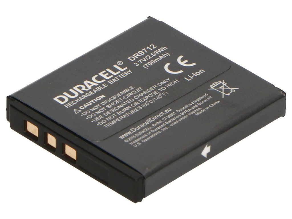 Duracell DR9712 Batterie Lithium-Ion pour Appareil Photo et Caméscope, 700 mAh