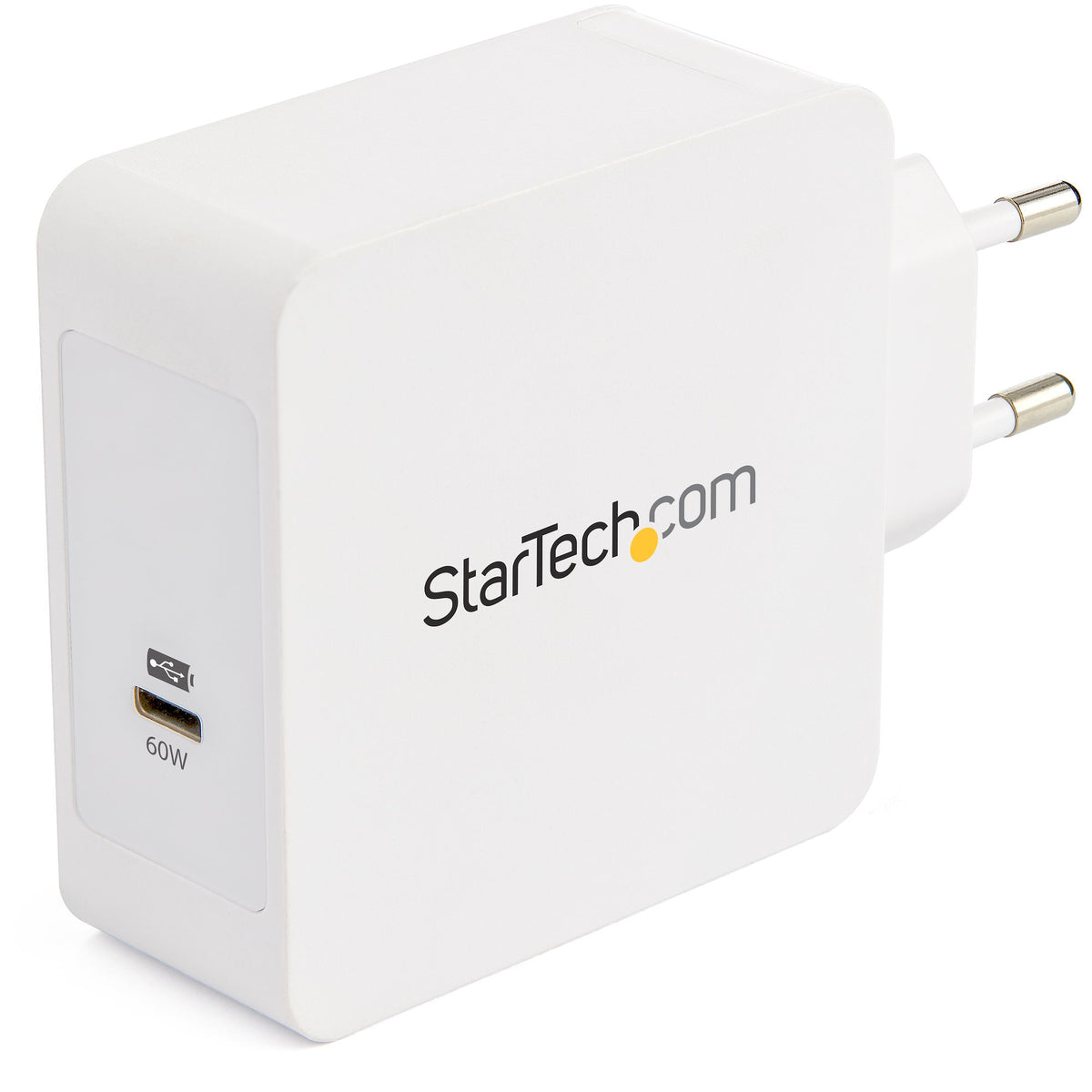 StarTech.com Chargeur Mural USB-C 60W PD avec Câble 2m, Adaptateur Secteur Universel Compact Type-C, Certifié USB-IF/CE