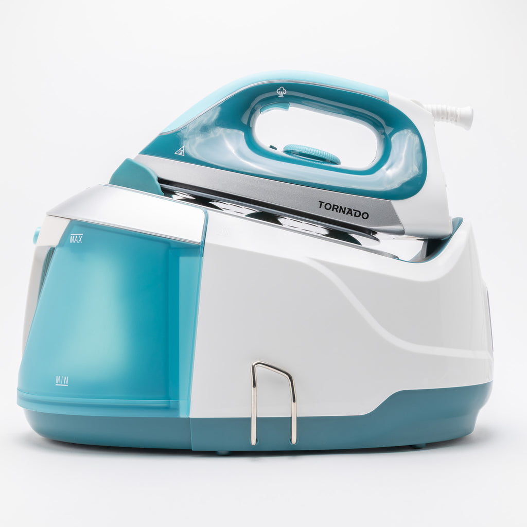 Centrale Vapeur TSS-2400D 2400 W, Réservoir 1,8 L, Semelle Céramique, Blanc et Bleu
