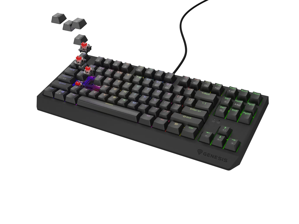 GENESIS Thor 230 TKL clavier Gaming USB + RF Wireless + Bluetooth QWERTY Noir