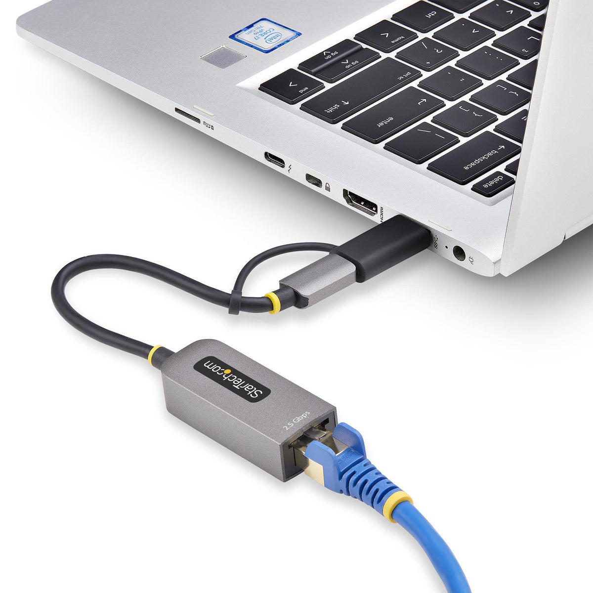 StarTech.com Adaptateur 2.5GbE USB-C vers Ethernet avec Convertisseur USB-A, NBASE-T NIC, USB 3.0 Type-C 2.5/1G Réseau Multi Speed, Compatible Thunderbolt, Windows &amp; Mac