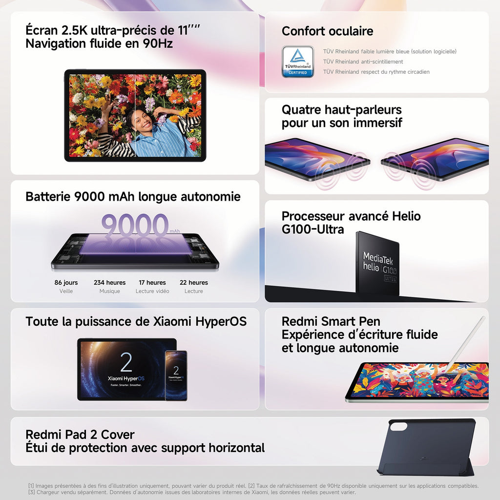 Xiaomi Tablette tactile Redmi Pad 2 11'' 256 Go Gris