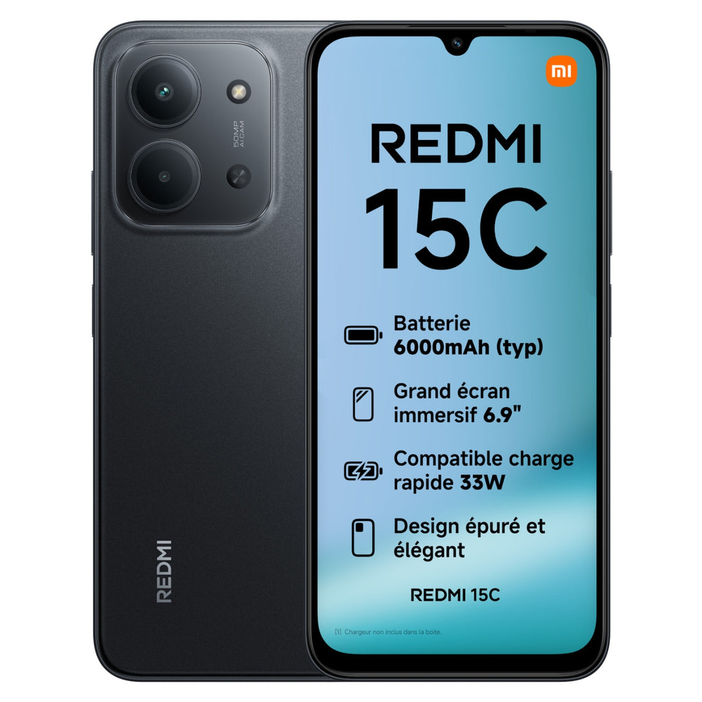 Xiaomi Smartphone Redmi 15C 128 Go Noir