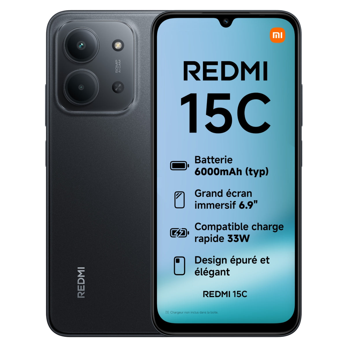 Xiaomi Smartphone Redmi 15C 128 Go Noir