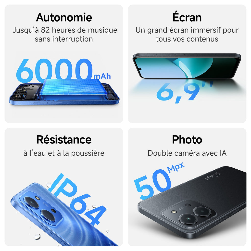 Xiaomi Smartphone Redmi 15C 128 Go Noir