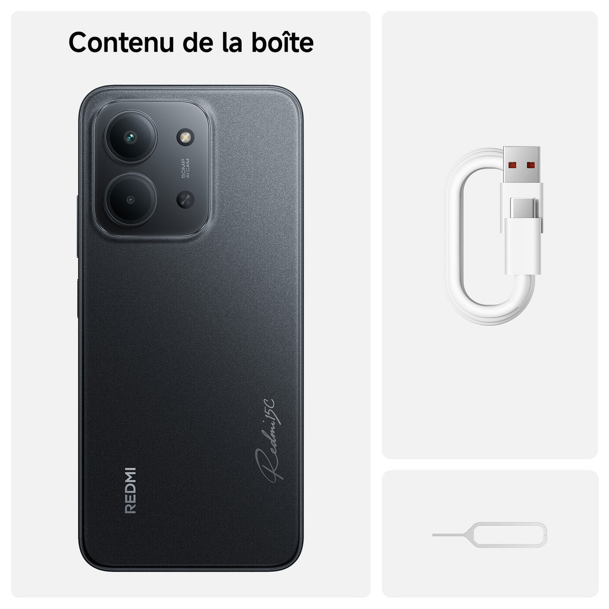 Xiaomi Smartphone Redmi 15C 128 Go Noir
