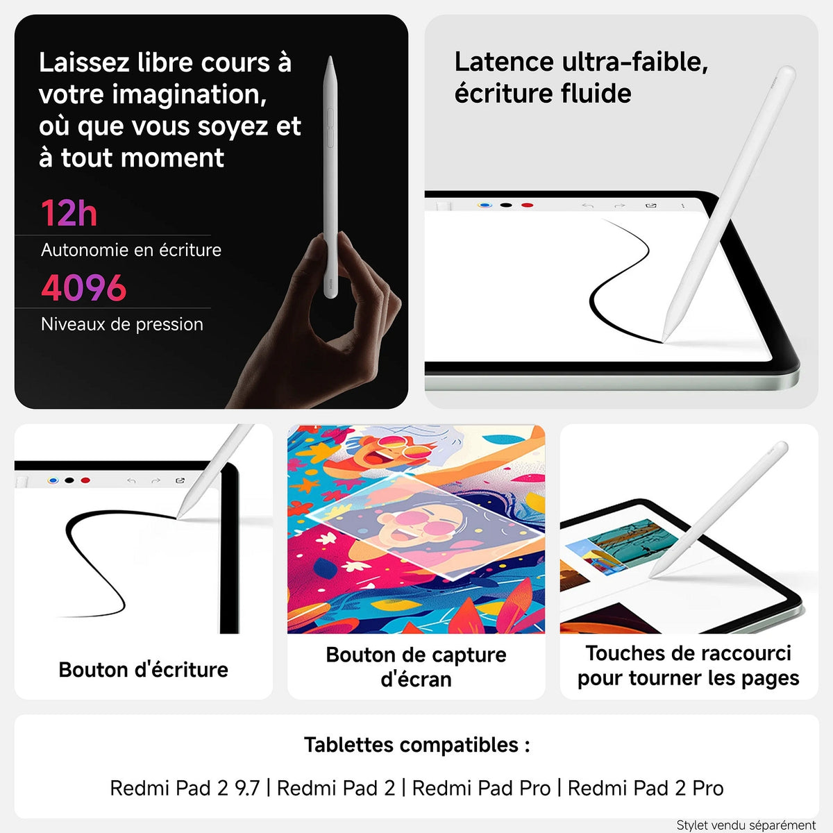 Xiaomi Tablette tactile Redmi Pad 2 9,7'' 64 Go Gris