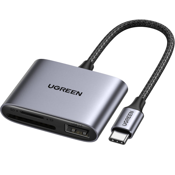 Ugreen 80798 Lecteur de Carte Mémoire USB 3.2 Gen 1 Type-C, Gris