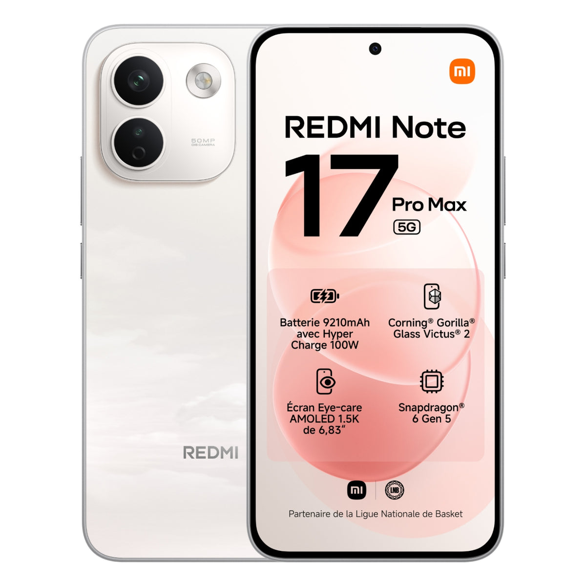 Xiaomi Smartphone Redmi Note 17 Pro Max 5G 256 Go - Blanc