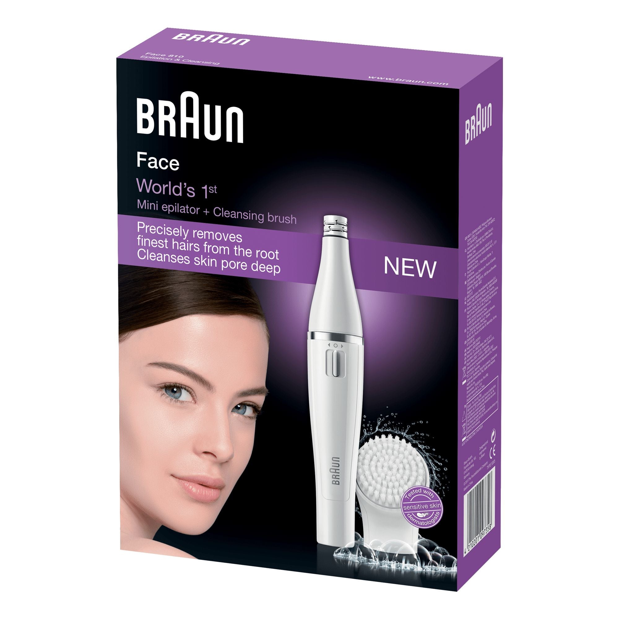 Braun FaceSpa Épilateur visage & brosse nettoyage facial Visage 810
