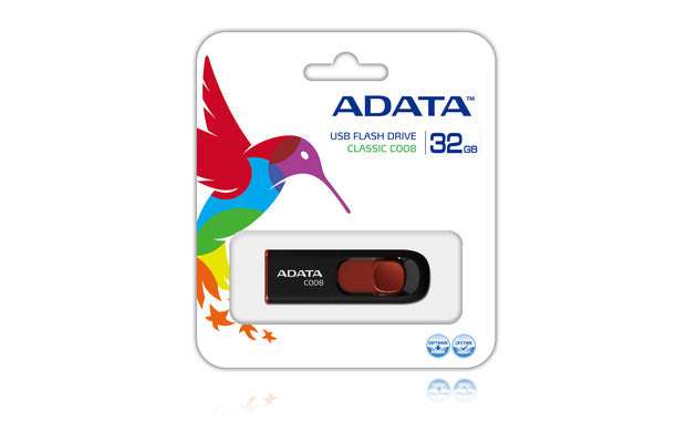 ADATA 32GB C008 lecteur USB flash 32 Go USB Type-A 2.0 Noir, Rouge