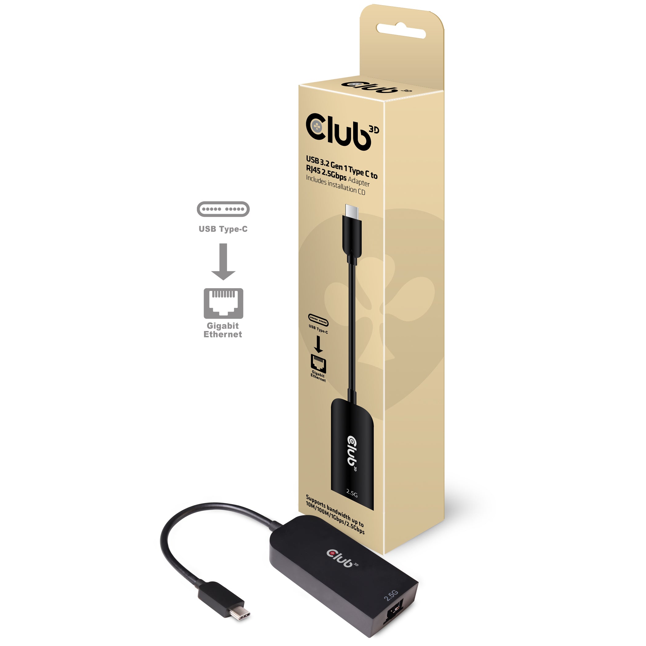 CLUB3D CAC-1520 station d'accueil Avec fil USB 3.2 Gen 1 (3.1 Gen 1) Type-C Noir
