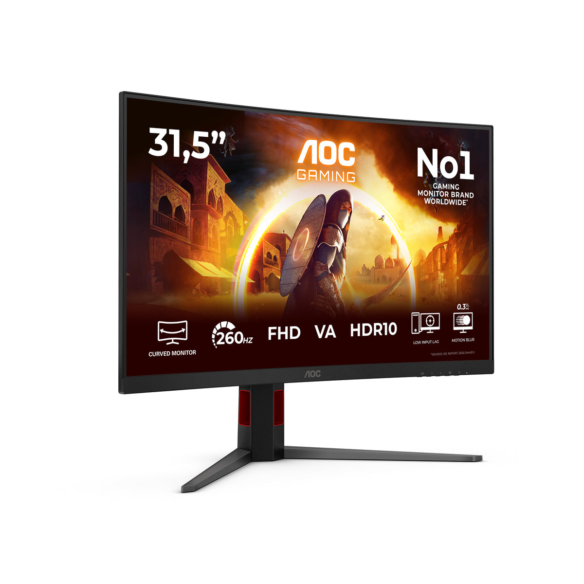 AOC G4 C32G4Z Écran PC Courbe 31.5" Full HD 1920 x 1080 LCD Noir et Rouge