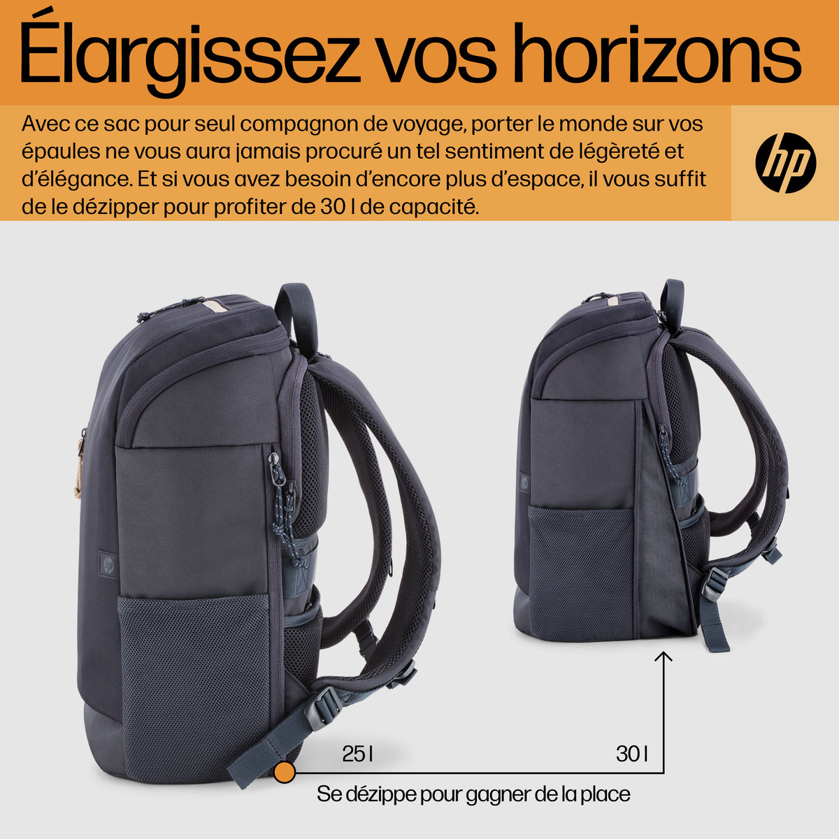 HP Sac à dos pour ordinateur portable Travel 25 litres 15,6 pouces (bleu) - vue 6