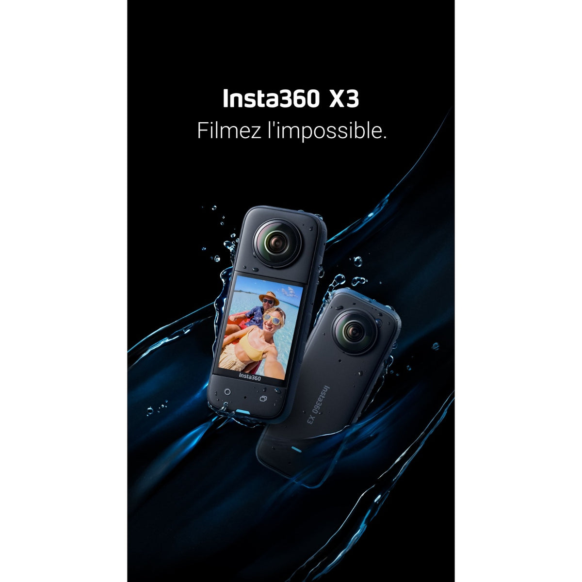 Caméra sport Insta360 X3 - Noir