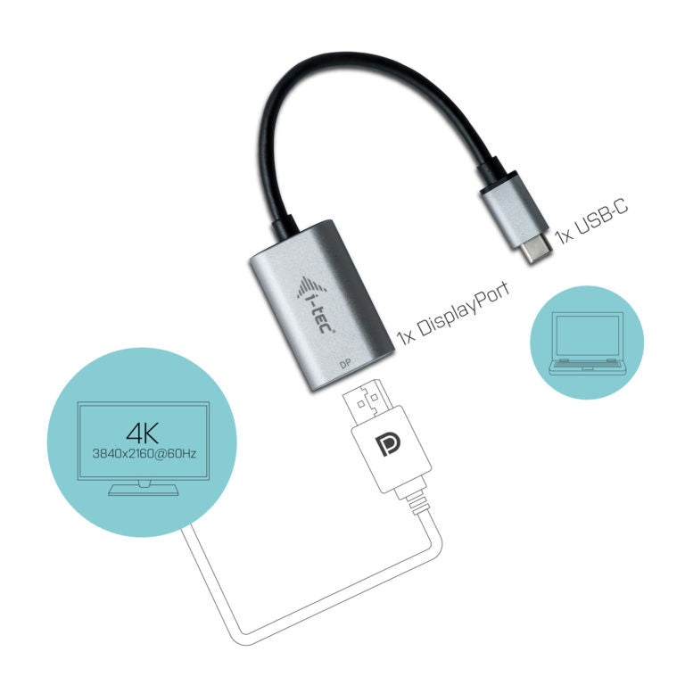 i-tec Adaptateur USB-C vers DisplayPort Métal 4K/60Hz