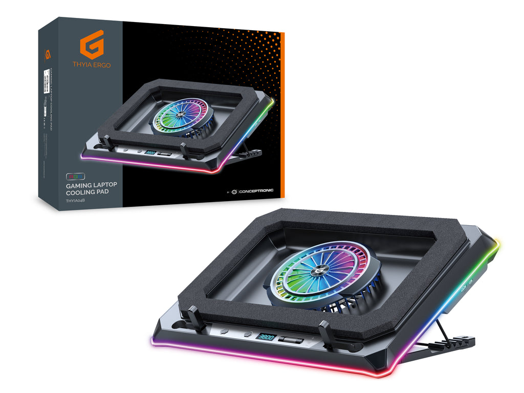 Conceptronic THYIA04B système de refroidissement pour ordinateurs portables 48,3 cm (19") 1700 tr/min Noir