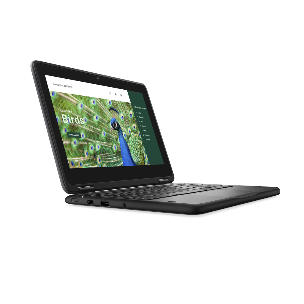 DELL Chromebook 3120 2-in-1, Intel N100, 11.6" Écran Tactile HD, 4 Go LPDDR5, 64 Go eMMC, Wi-Fi 6, ChromeOS, Noir