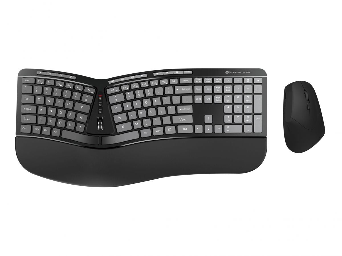 Conceptronic ORAZIO02US Ensemble Clavier et Souris Sans Fil RF, Disposition QWERTY Anglais US, Noir