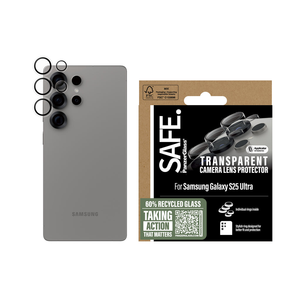 PanzerGlass SAFE. by Protector de Lentille de Caméra Transparent pour Samsung Galaxy S25 Ultra