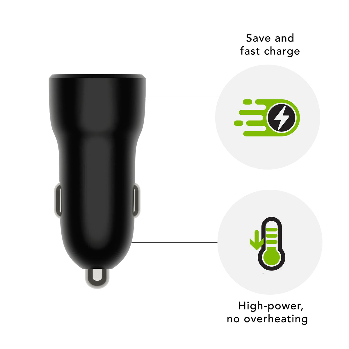 Chargeur Universel pour Appareils Mobiles CC30MOBL7103 Allume-cigare Auto, Noir - vue 4