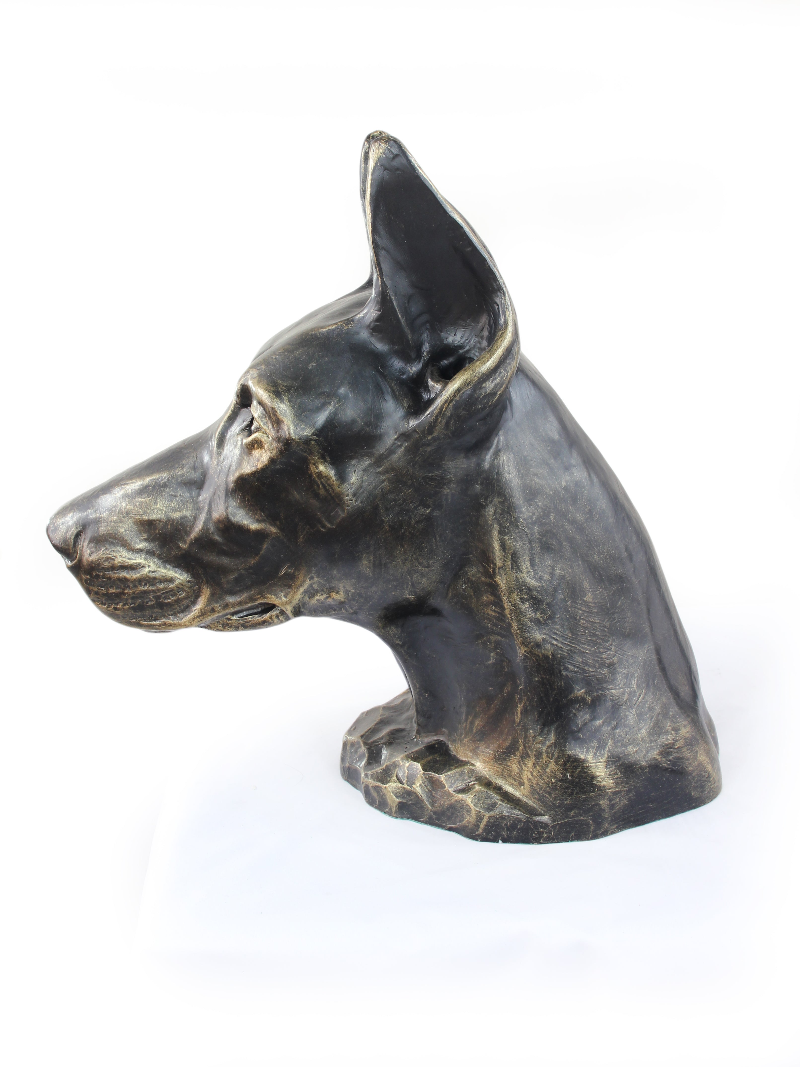 Dobermann, Doberman Pinscher, Dobie - dog bust, large dog head for the garden, unique living room decoration by Art-Dog brand