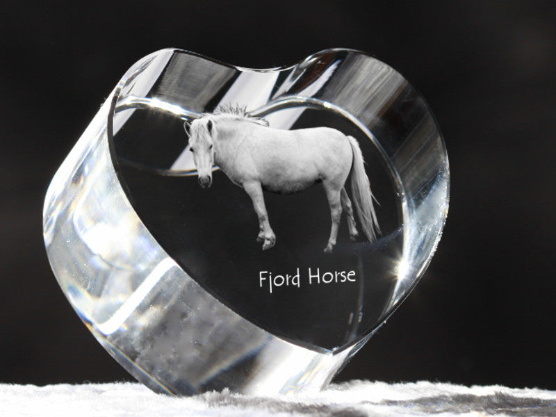Fjord Horse - a photo of a horse in crystal, a crystal heart, a unique frame with a photo from the Art-Dog brand