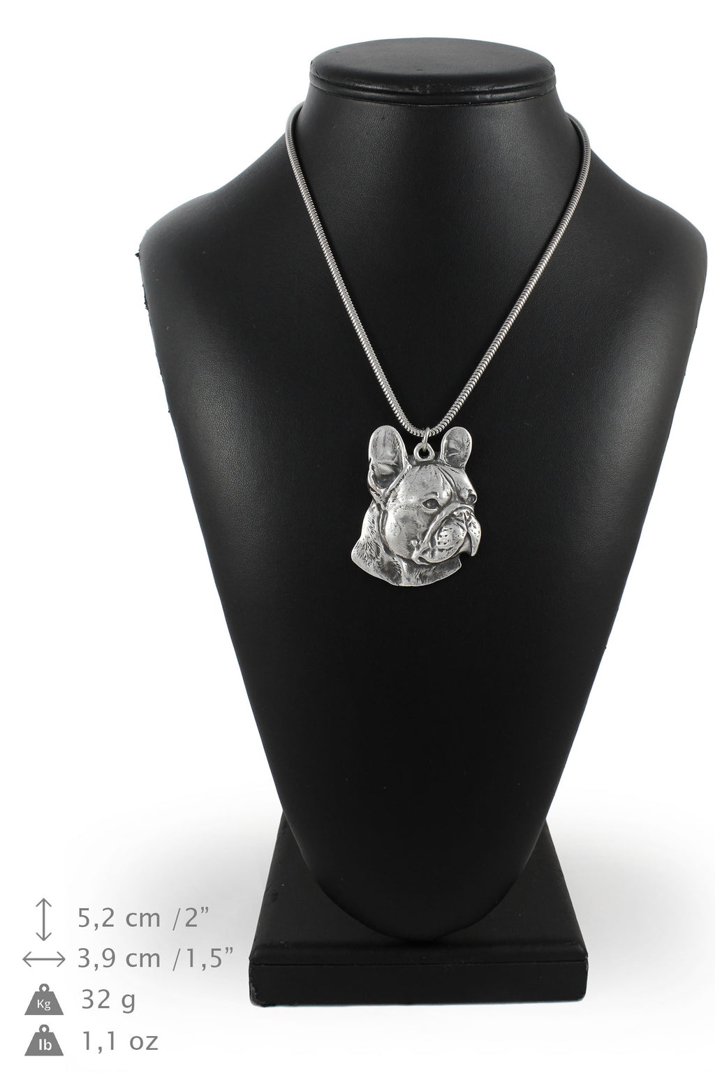 French Bulldog, Frenchie I - necklace with a dog, dog pendant on a silver chain, unique jewelry from the Art-Dog brand