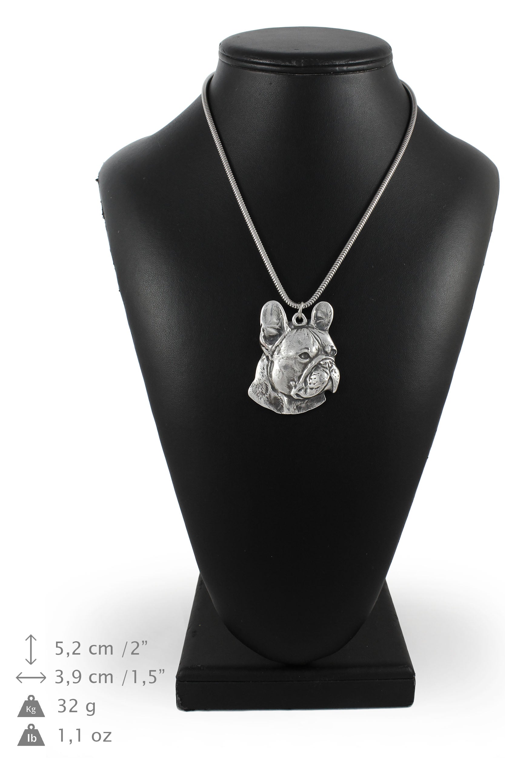 French Bulldog, Frenchie I - necklace with a dog, dog pendant on a silver chain, unique jewelry from the Art-Dog brand