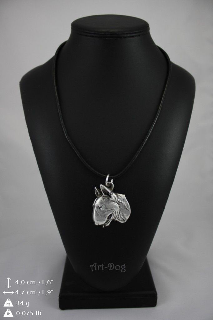 Bull Terrier, Bully II - Dog necklace in gift box, silver-plated locket for dog fan, striking pendant by Art-Dog brand