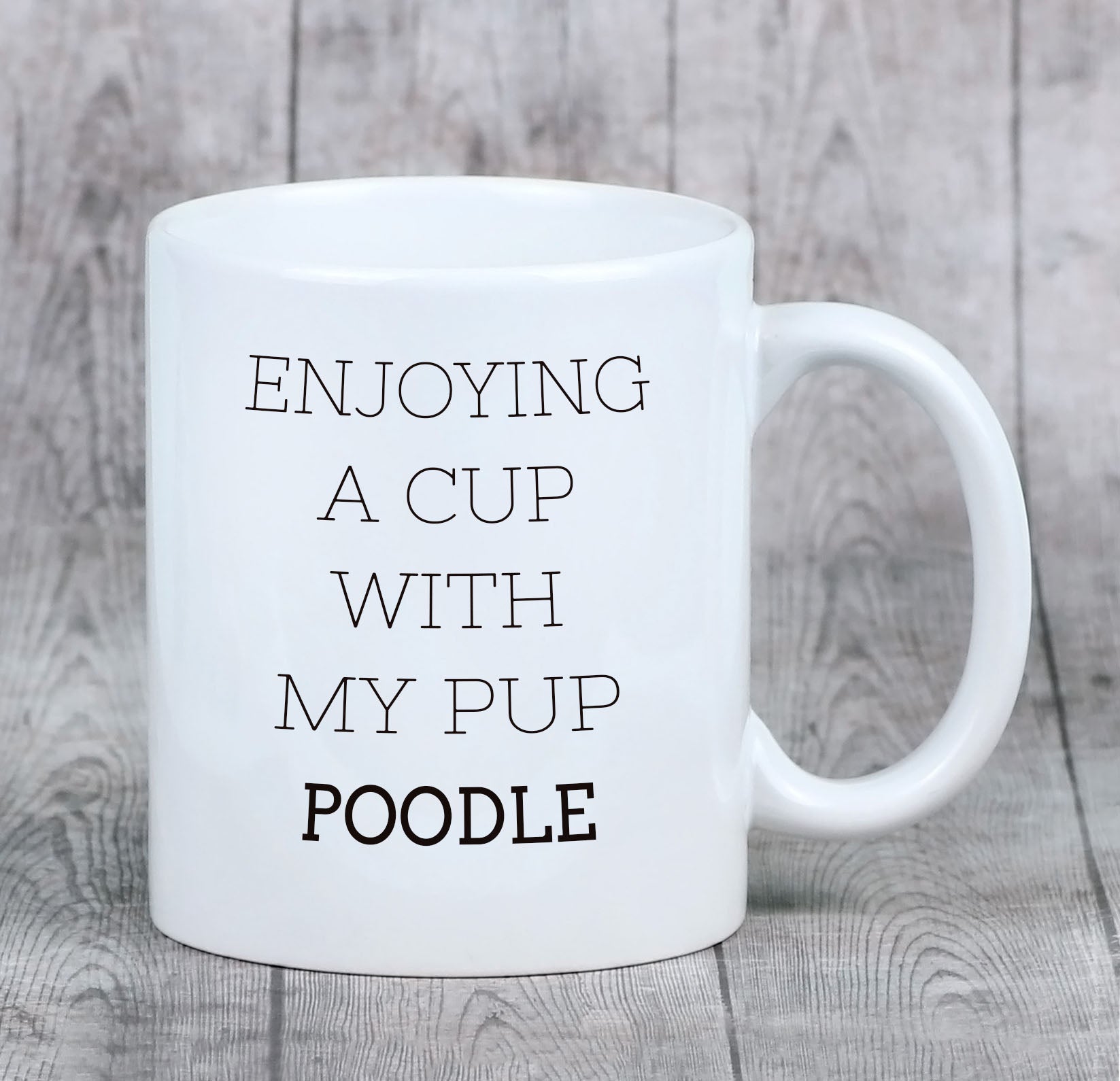 Poodle - cup with a geometric dog image and the inscription Art-Dog