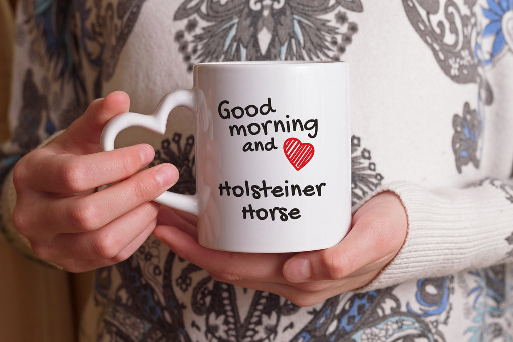 Holsteiner Horse - cup with a horse, a cute cup with a heart-shaped handle, a universal gift from the Art-Dog brand