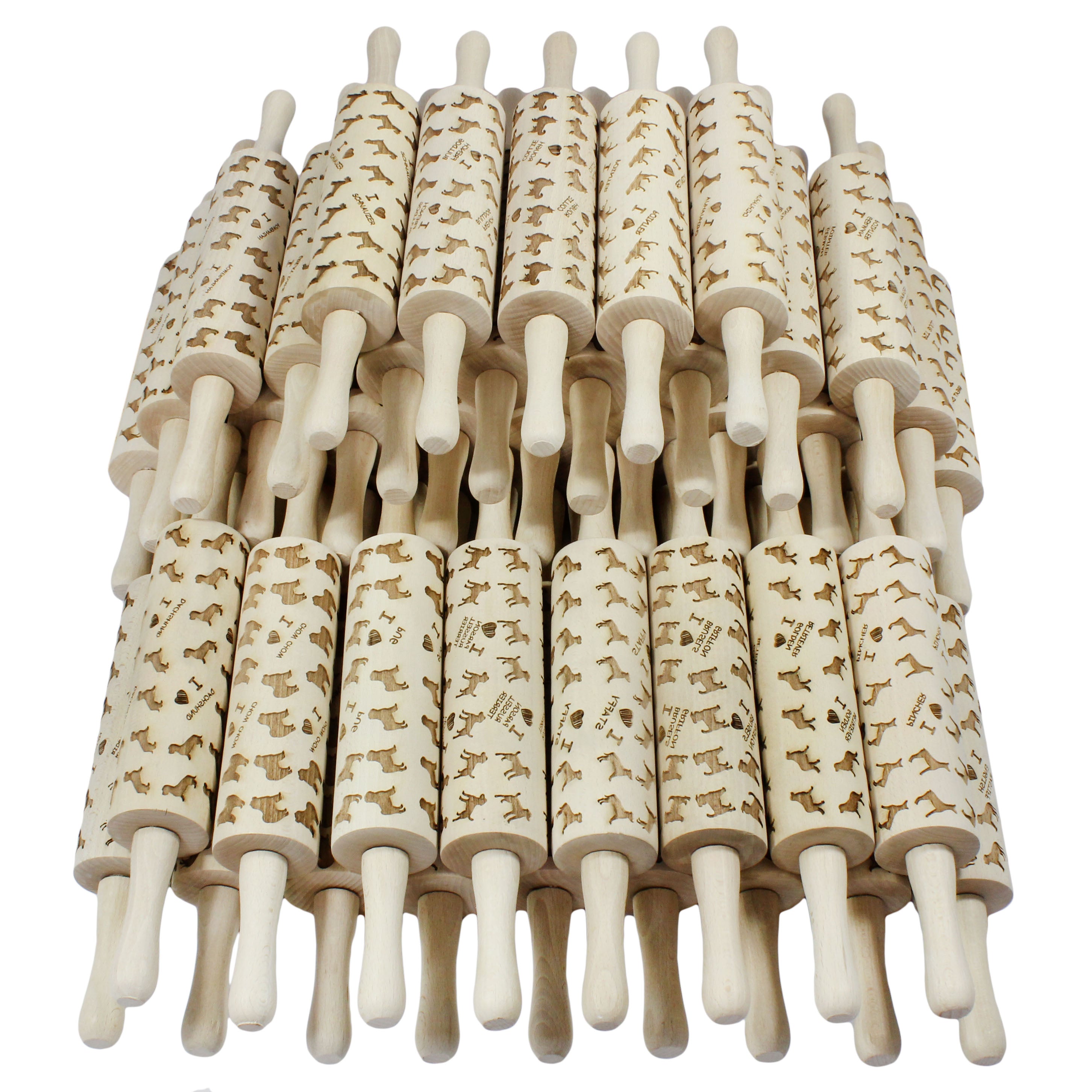 Brittany Spaniel, Brittany Wiegref - patterned rolling pin with a dog, rolling pin for dough and ceramics, a gift for a pastry chef from the Art-Dog brand
