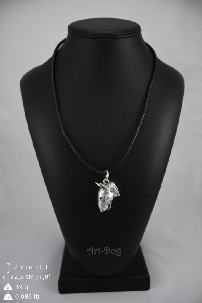 Bull Terrier, Bully I - Dog necklace in gift box, silver-plated locket for dog fan, striking pendant by Art-Dog brand