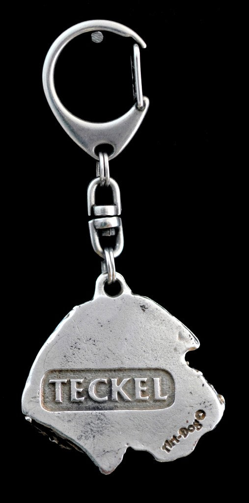 Dachshund II - Silver-plated key ring with a dog in a gift box, handbag decoration, backpack pendant by Art-Dog brand