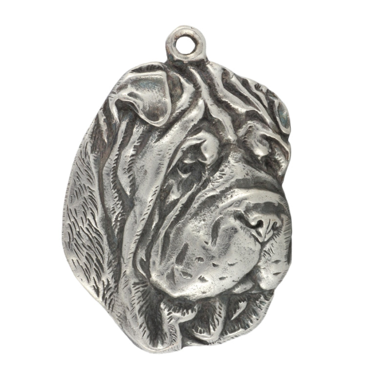 Shar Pei - Necklace with dog, silver-plated pendant for dog fan, unique jewelry by Art-Dog brand