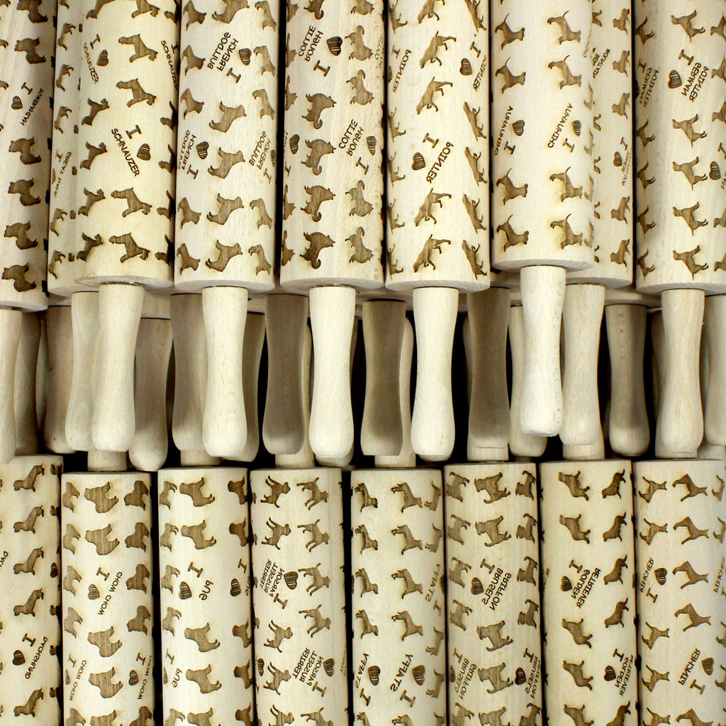 Shar Pei - rolling pin with a dog, decorating cookies with a rolling pin in patterns, a gift for the ceramicist of the Art-Dog brand